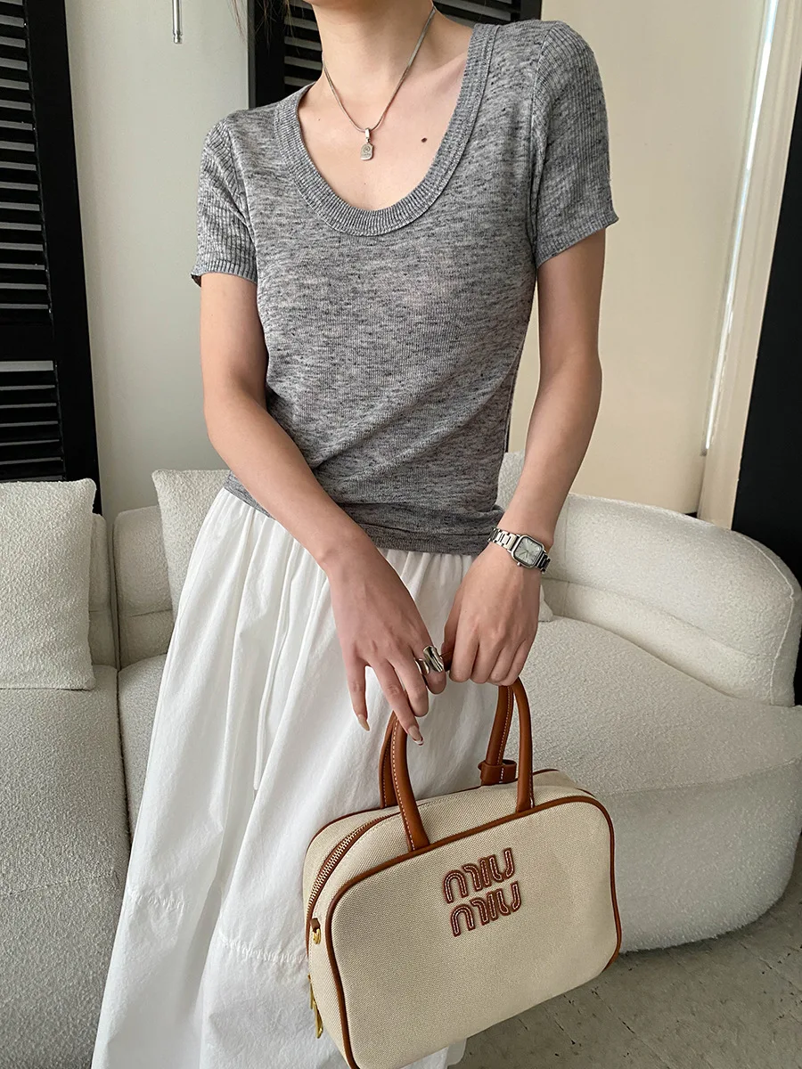 Frühlings- und Sommerrock für Damen, lässig, einfarbig, mit Kordelzug, elastisch, hohe Taille, A-Linie, schlank machender Rock – Detail 7