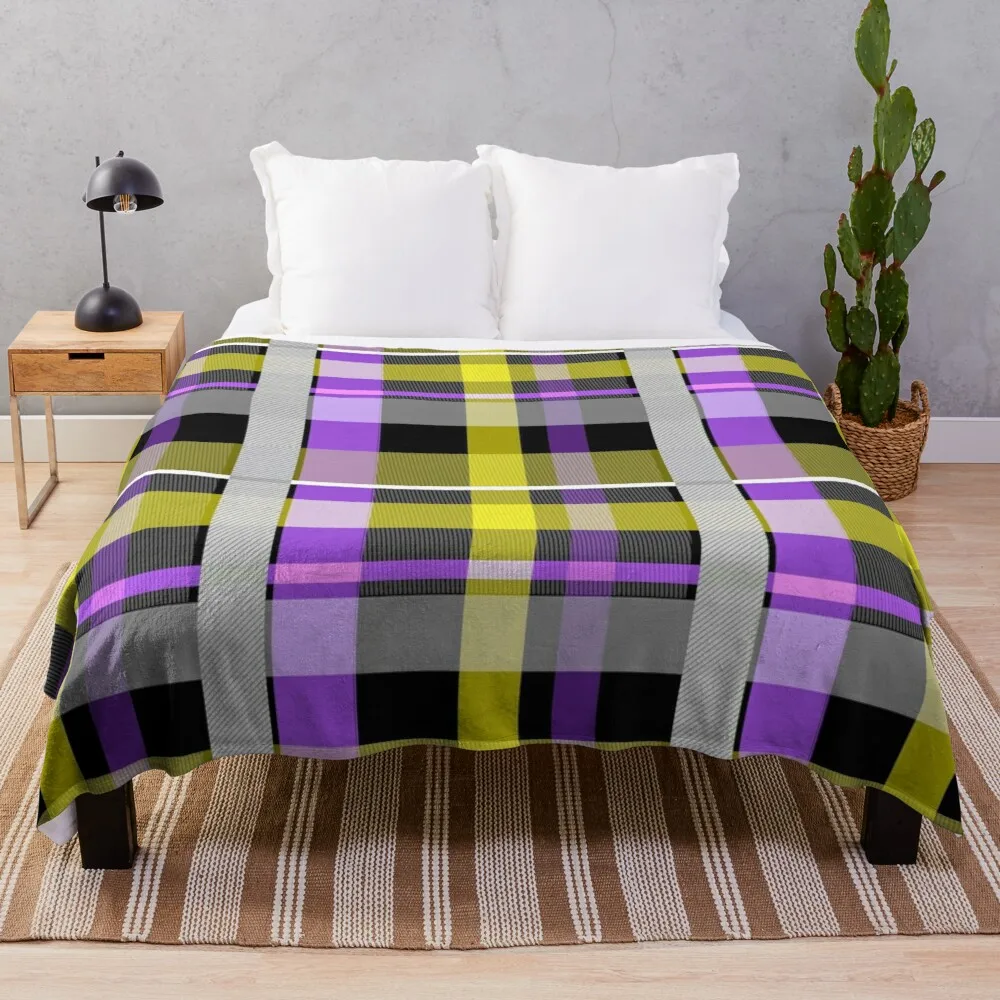 

nonbinary flag check Throw Blanket Double blanket thermal blankets for travel Kid's blanket decorative throw blanket