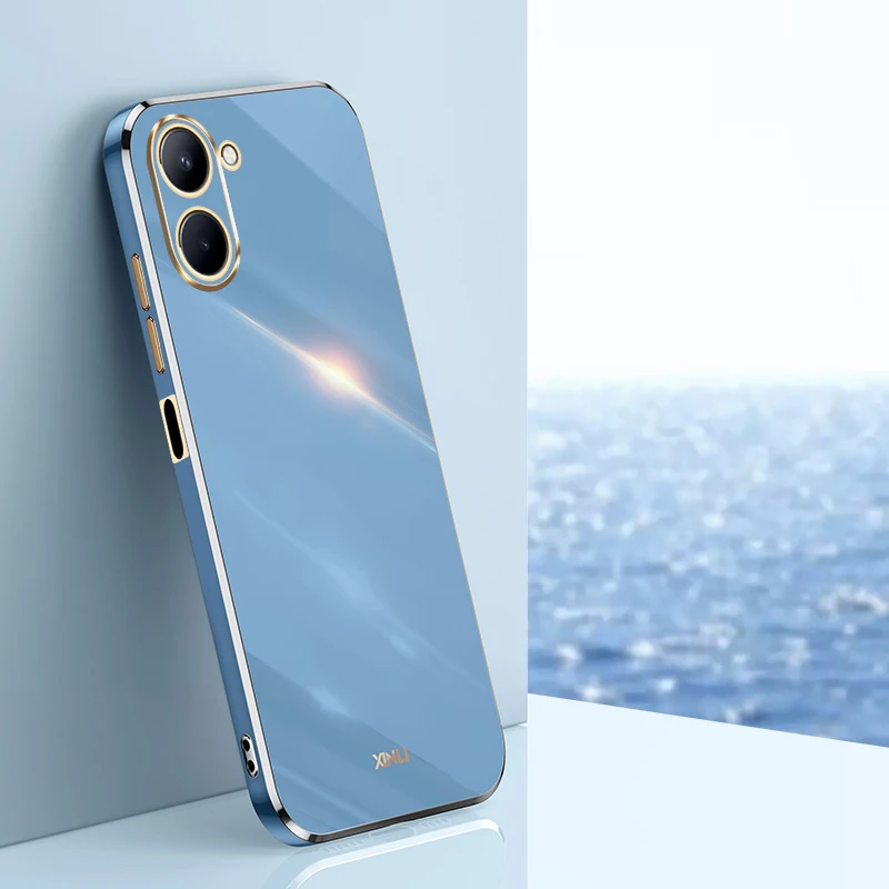 غطاء خلفي من السيليكون المقاوم للصدمات ، حافظة هاتف ، طلاء مربع فاخر ، Realme C33 ، RMX3624 ، RMX3627