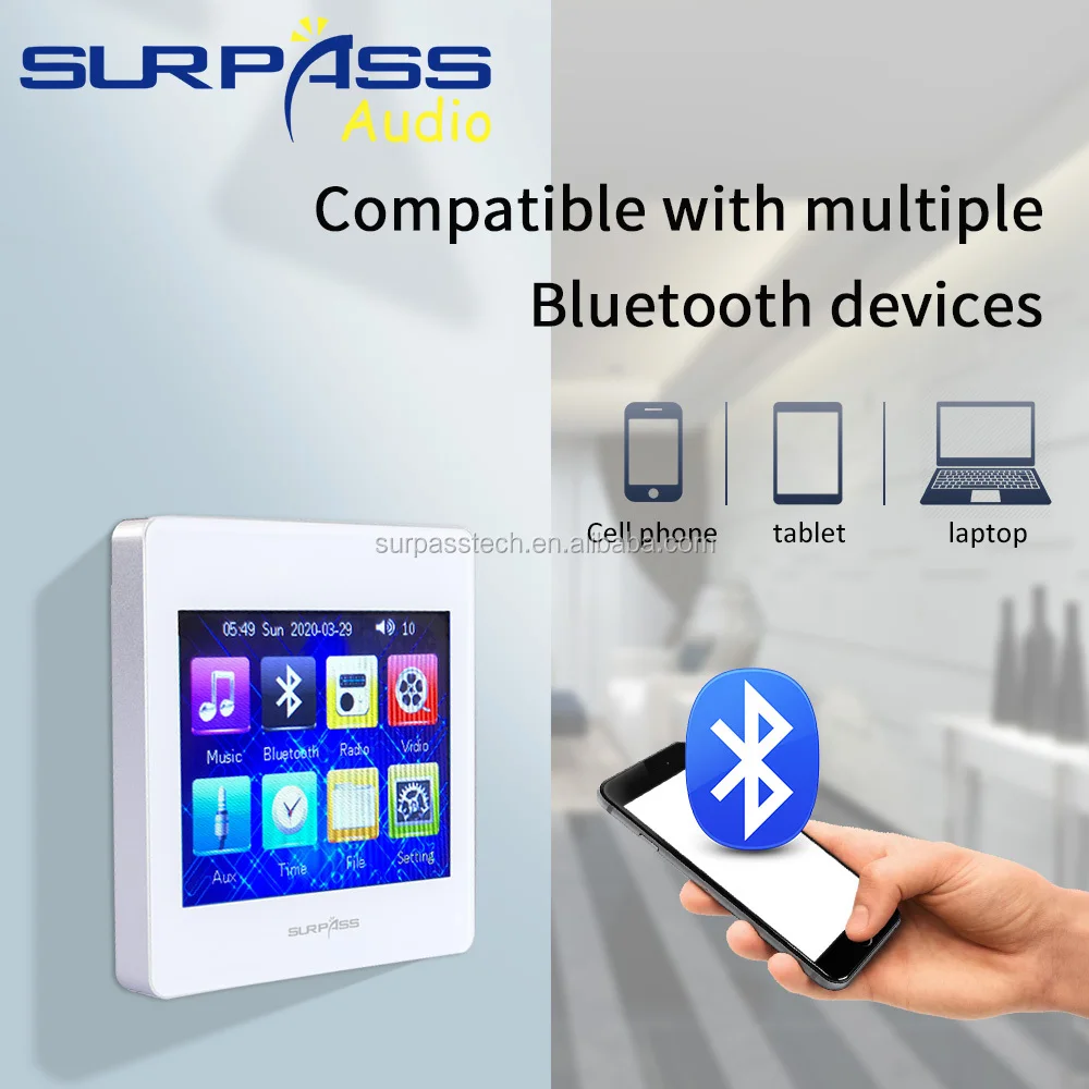 High Quality Smart Background Music System Supports USB/SD Card/Blue-tooth Multi-function Music Player HiFi In Wall Amplifier