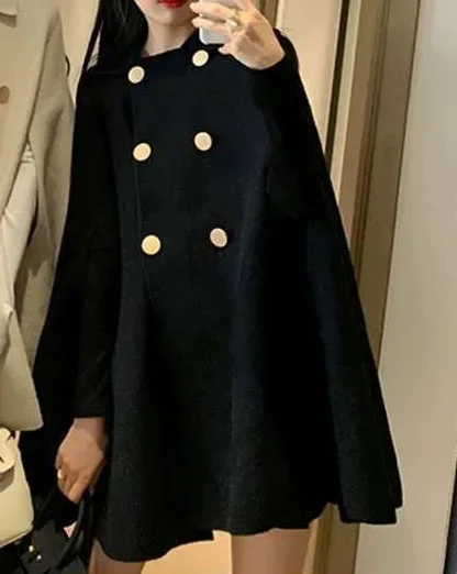 Manteau long élégant en laine pour femme, mode hivernale