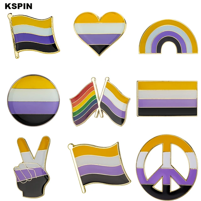 LGBTQIA Pride Flag Rainbow Heart Enamel Lapel Pin Badge