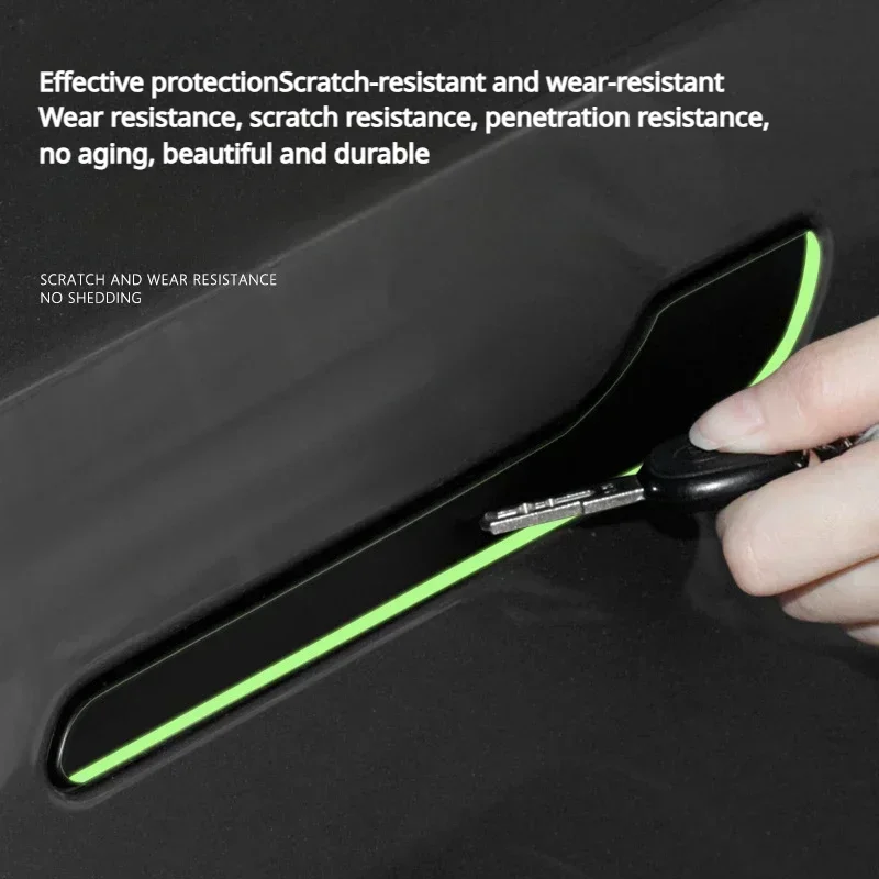 Car Luminous Door Handle Cover Protector Sticker For Tesla Model Y/Y Juniper 2025 Model 3/3 Highland