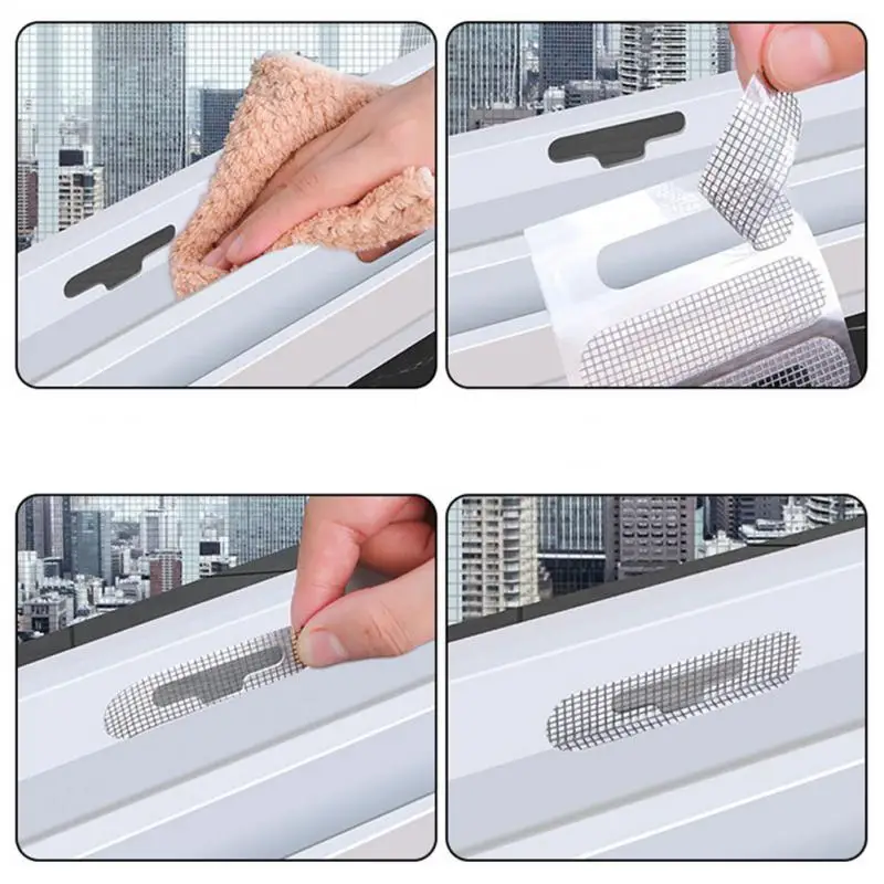 Window screen repair tape 50/25/15pcs Adhesive Anti Mosquito Door Mesh Patch Broken Holes Repair Screen Wall Patch