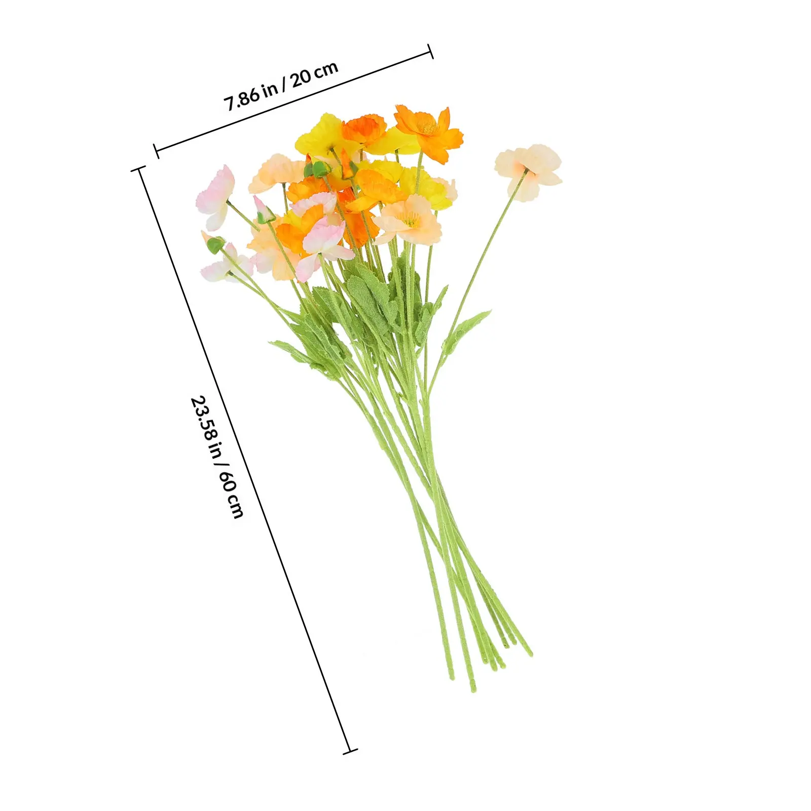 8개의 생생한 시뮬레이션 꽃꽂이 꽃다발, 우아한 테이블 세팅, 거실 꽃병 장식, 사진 촬영용 인조 꽃 장식