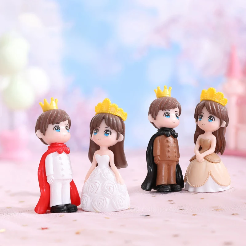 

2pcs Lovers Couple Miniature Mini Doll Terrarium Figurines Fairy Garden Decor Valentine's Day Gift Home Accessories