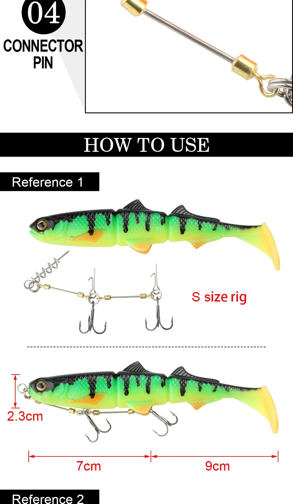 RoseWood Stinger Rig Haken für Softbait Shad Belly Pike Treble Angelhaken # 6 # 1 # 1/0 Kork Screw Spin Rig Bass Pesca Equipment – Detail 4