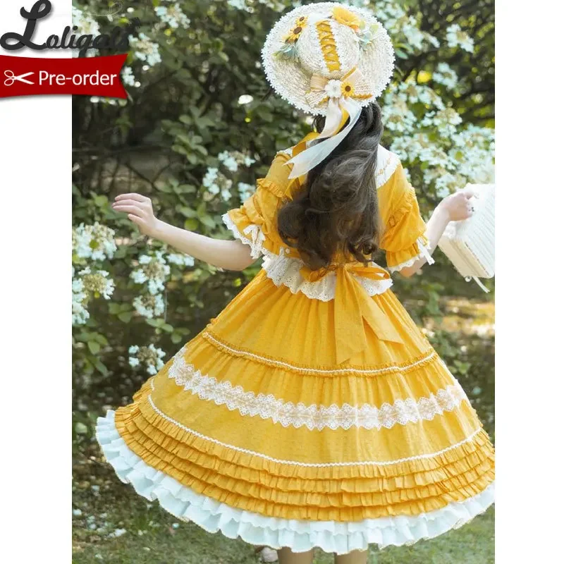 咲くひまわり〜アリスガールによる甘い半袖ロリータドレスクラシック 