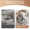 Pull out Pots and Pans Organizer Sliding Pot Lid Holder Kitchen Spice Rack Tableware Organizer Multifunctional Dish Drying Racks 5