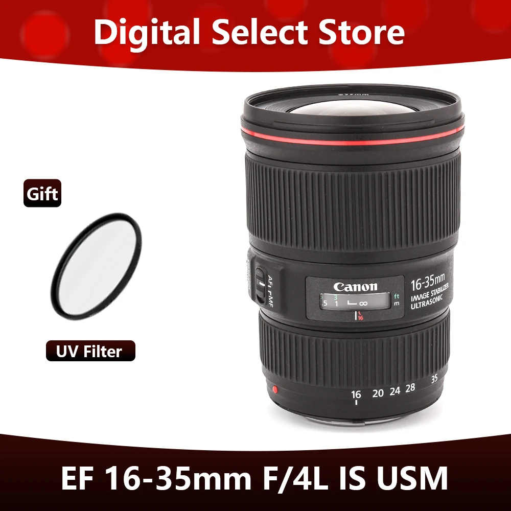 Canon Ef 16-35Mm F/4L Is Usm Lens Full Frame Obiettivo Grandangolare Con Zoom Per Fotocamere Canon Eos Slr