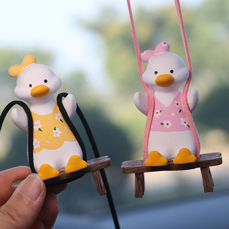 

Swing Duck Car Pendant Swing Duck Car Hanging Ornaments Car Interior Supplies Creative Rearview Mirror Pendant Car Accessories