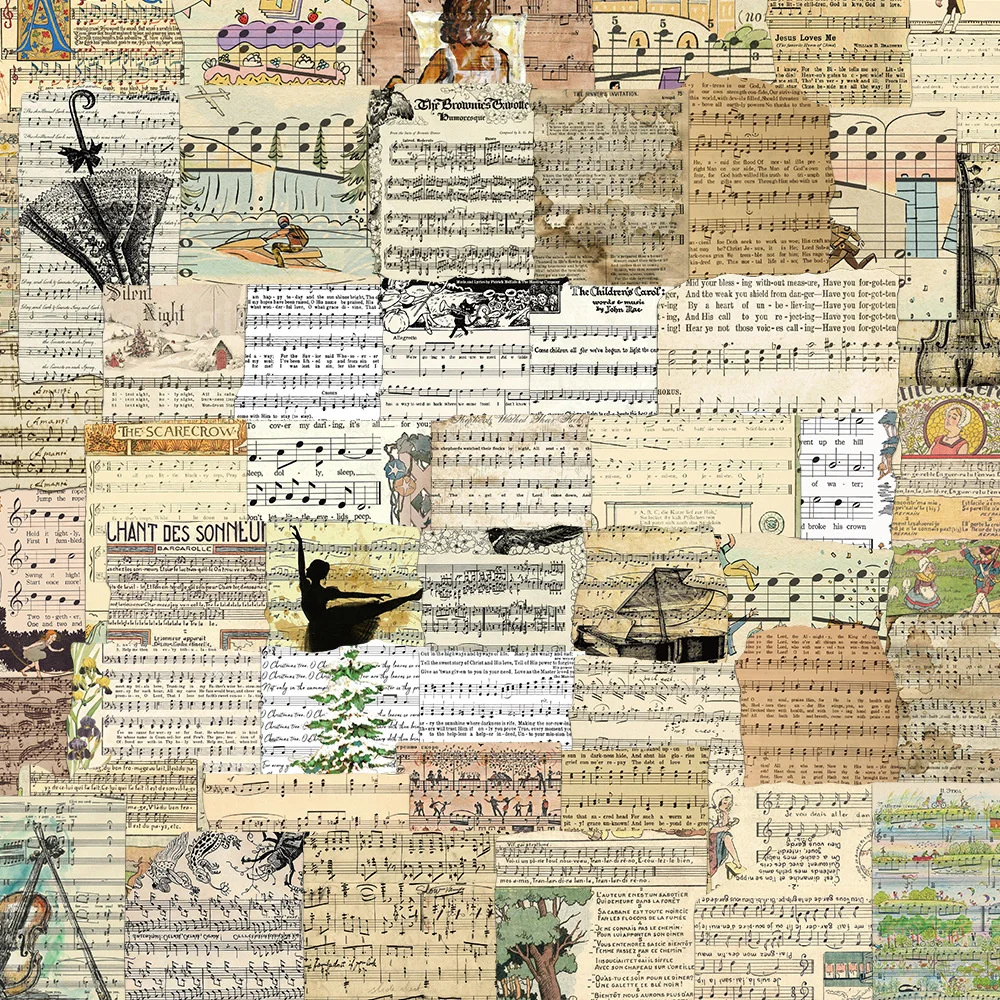 

50 шт., наклейки в стиле ретро с музыкальными баллами