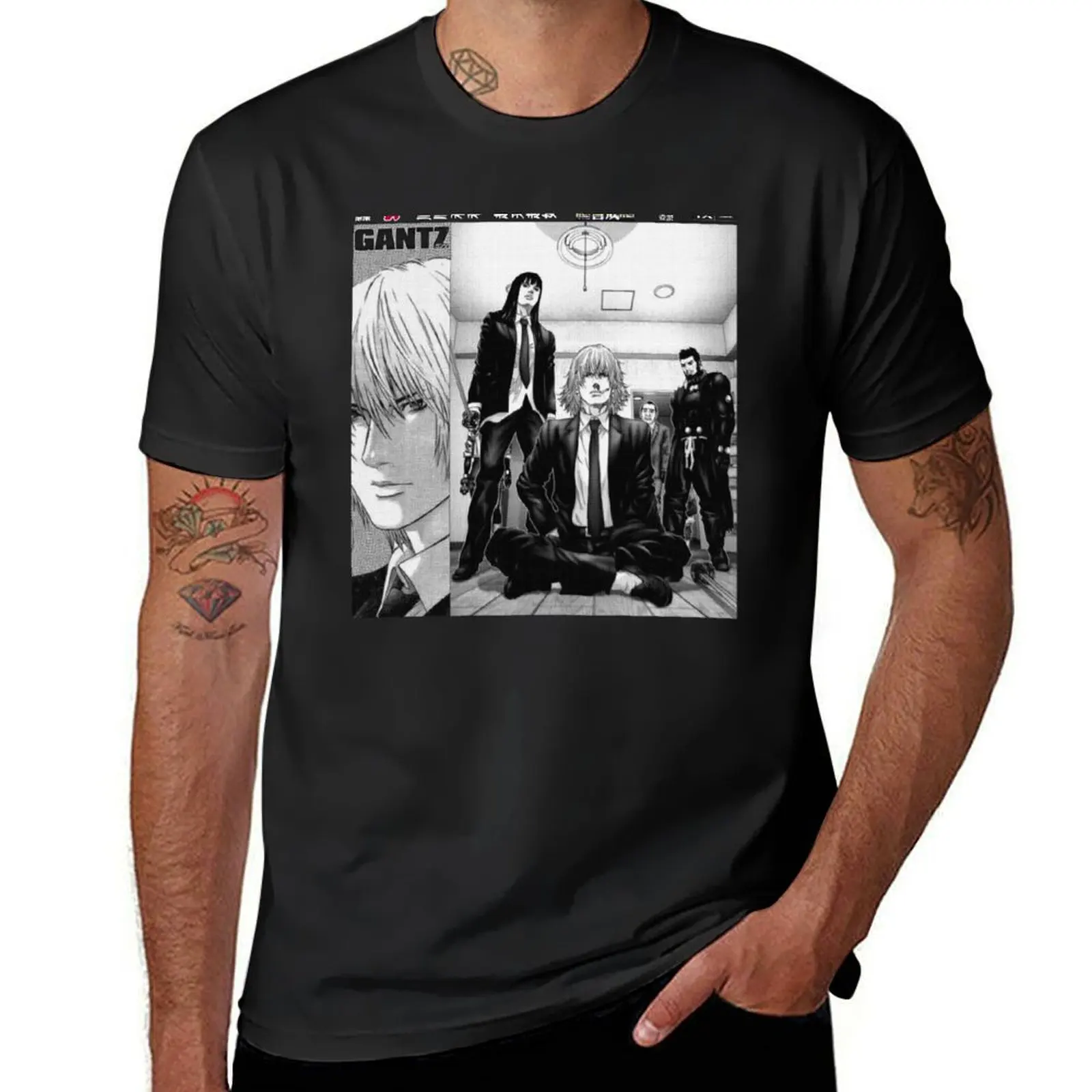

GANTZ, ガンツ , ANIME RED, BLACK AND WHITE T-Shirt korean fashion plus sizes blacks mens workout shirts