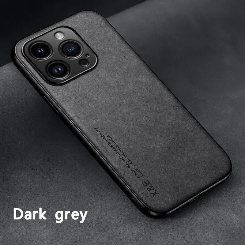 thumbnail image 1 of Sheepskin Leather Magnetic Holder Case For iPhone 15 14 13 12 11 Pro Max 13 Mini XR XS 8 7 Plus Shockproof Matte Slim Soft Cover, 1 of 5