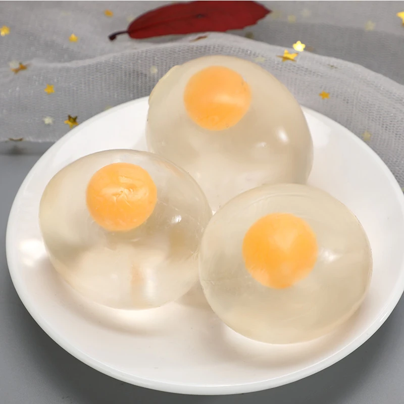 

Funny Transparent Anti-Stress Squeezing Eggs Ball Yolk Egg Squeeze Ball Stress Relief Toys Fidget Toys For Children Gifts
