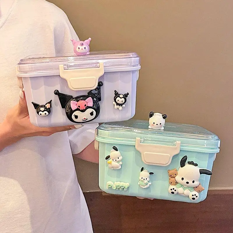 

Новый кавайный изолированный Ланч-бокс Kuromi аниме почтовый симпатичный двойной палубный Пикник искусственный мультяшный Ланч-бокс для студентов подарки