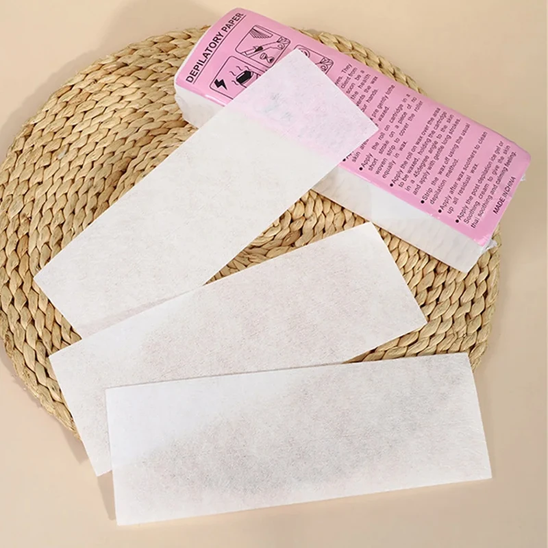 Depilatory wax strips, 100Pcs hair removal waxing strips for intimate area and face
