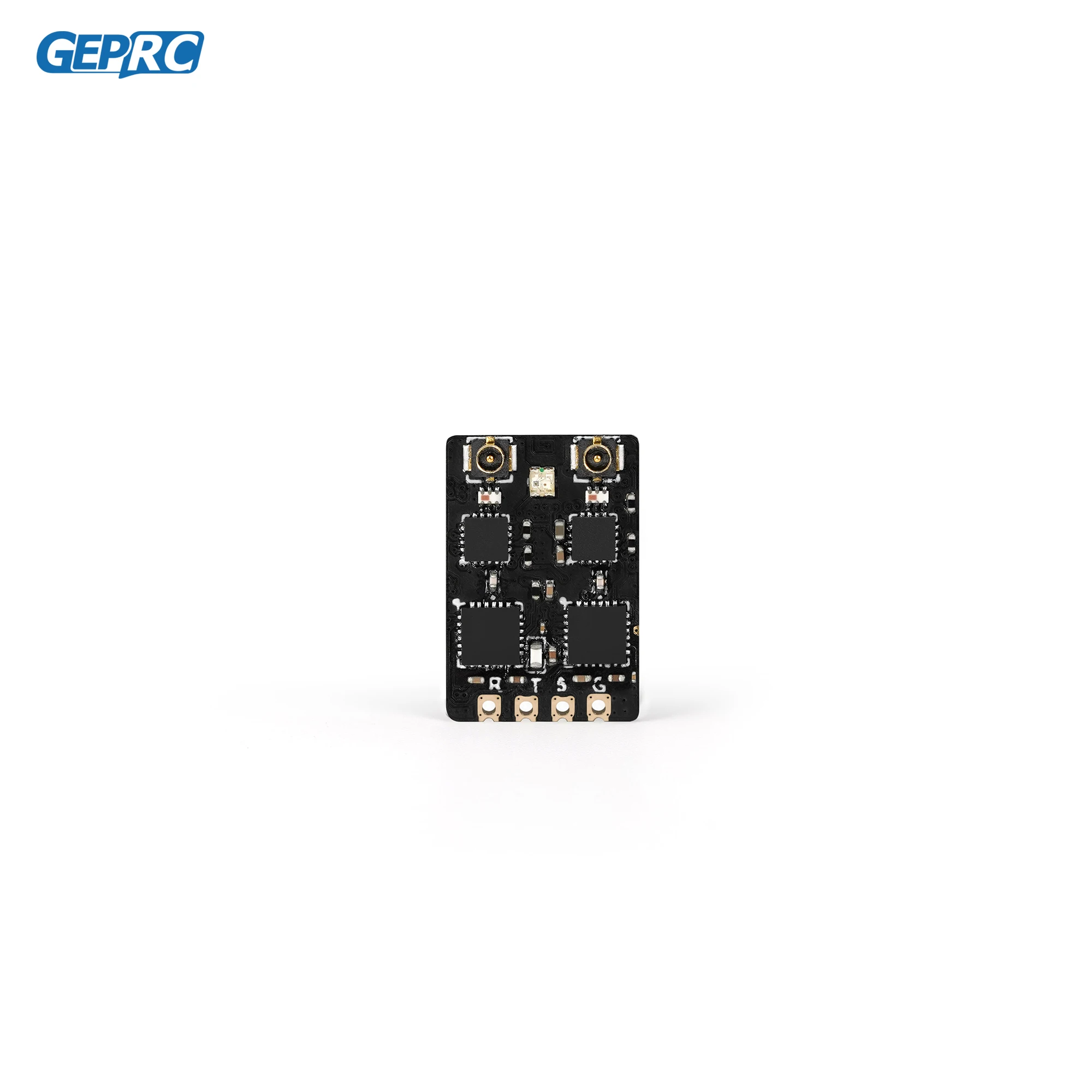 Récepteur GEPRC ELRS DUAL 2.4G avec antennes déployées, idéal pour une connexion stable.