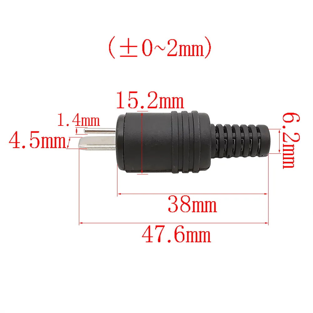 2/5/10Pcs 2Pin DIN Lautsprecher Stecker HiFi Stecker Schraube Terminals Stecker Power Audio Lampe Signal stecker Adapter Schwarz – Detail 1