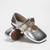 2024 Spring Autumn Korean Children Casual Leather Shoes Fashion Little Girl Soft Comfortable School Princess Birthday Party Shoe 4