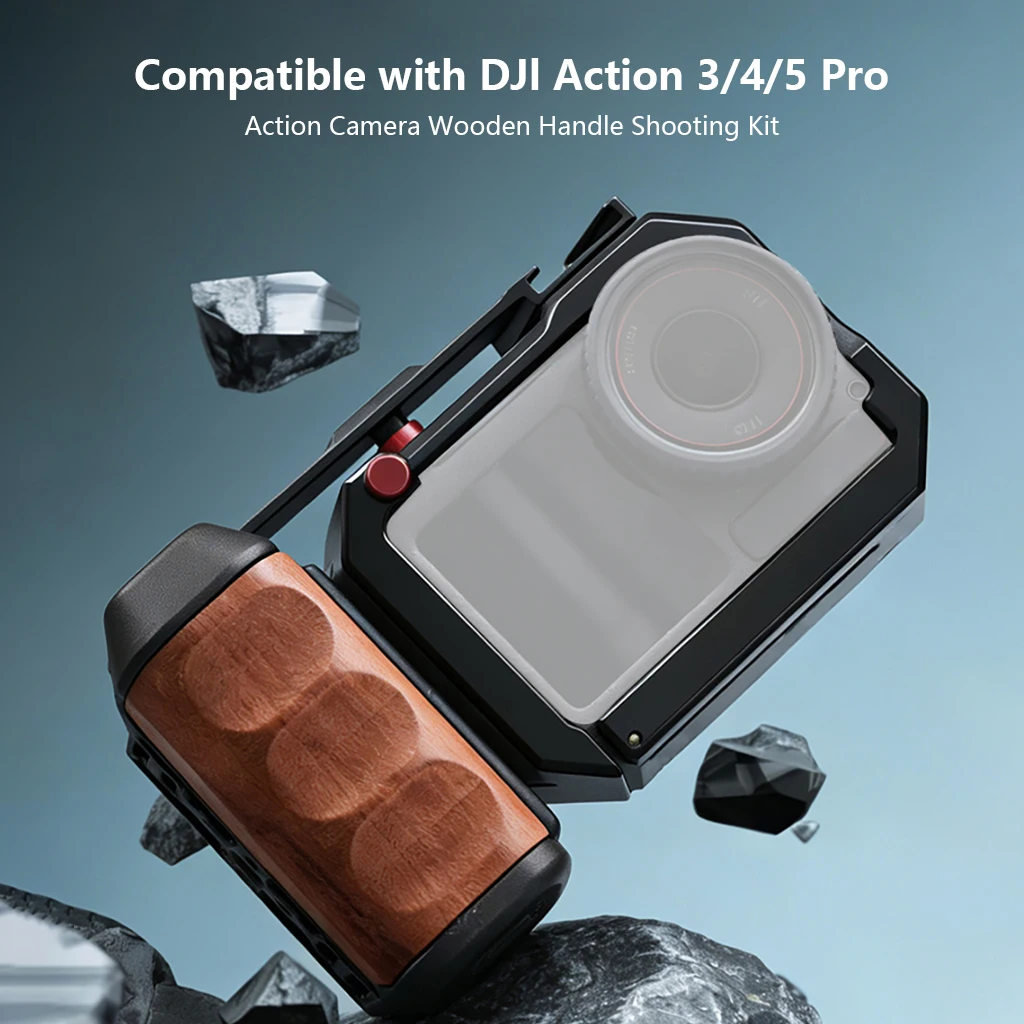 Cage de protection en aluminium pour DJI Action 5 Pro et Action 6, avec support universel pour accessoires.