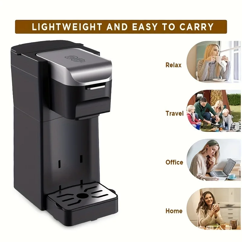 2-in-1 Single-cup Coffee Maker for K-cup Pods and Ground Coffee Brewing Capacity 5 to 12 oz Mini K-cup Coffee Maker 3