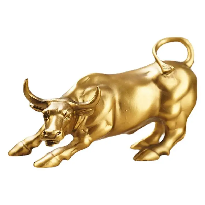 

Wall Street Bull Sculpture Resin Fortune Bulls Figurines Stock Market Gifts For Office Workers Lucky Feng Shui Decor For Office