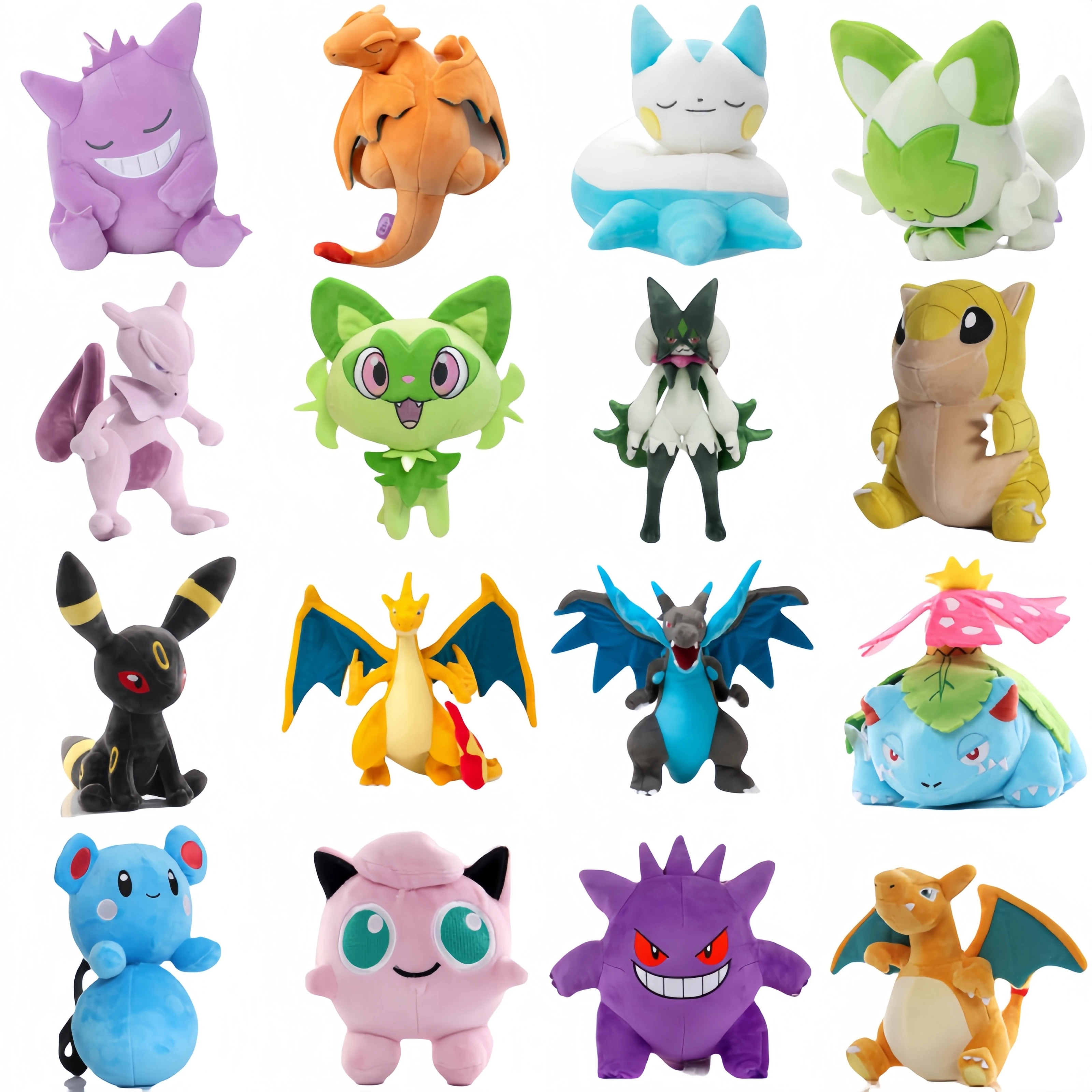 

HQ Pokemon Gengar плюшевая игрушка «Пикачу» Sprigatito Doll плюшевый Чаризард Doll Pachirisu Jigglypuff Cyndaquil Mewtwo квилава Riolu Toy