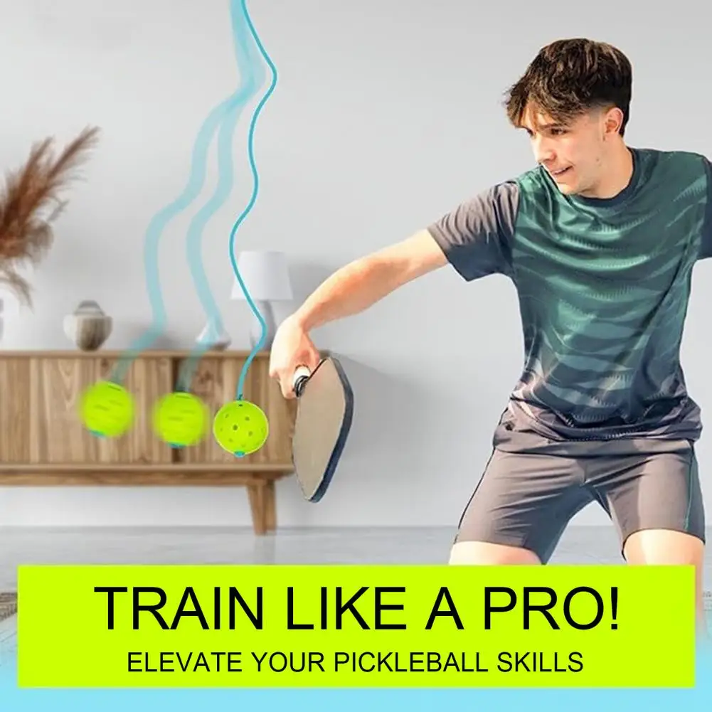 Pickleball Trainer Continuous Pickleball Rebounder with String Self Practice Tennis Training Tool for All Ages And Skill Levels