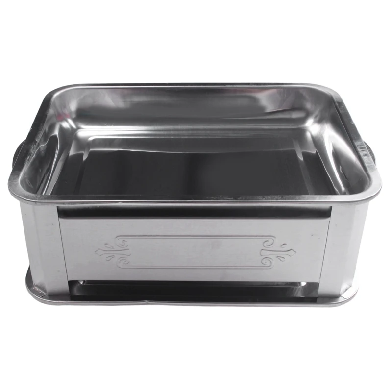 

Thickened Stainless Steel Rectangular Grilled Fish Stove Grilled Fish Pan Seafood Wood Carbon Grilled Fish Dish Shelf