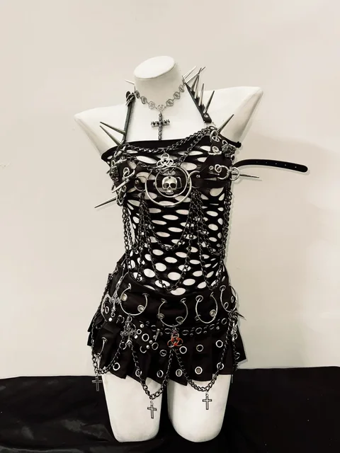 Spikey Skull Bikini Dress and Skirt 6