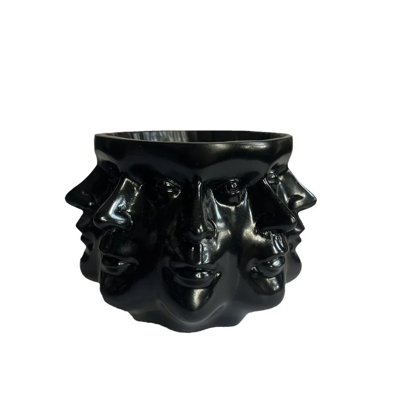 Nordic Human Face Shape Decorative Vase Home Decor Ceramic Men Face Flower Vase Pot Decoration Modern Room Decoration Art Home 5