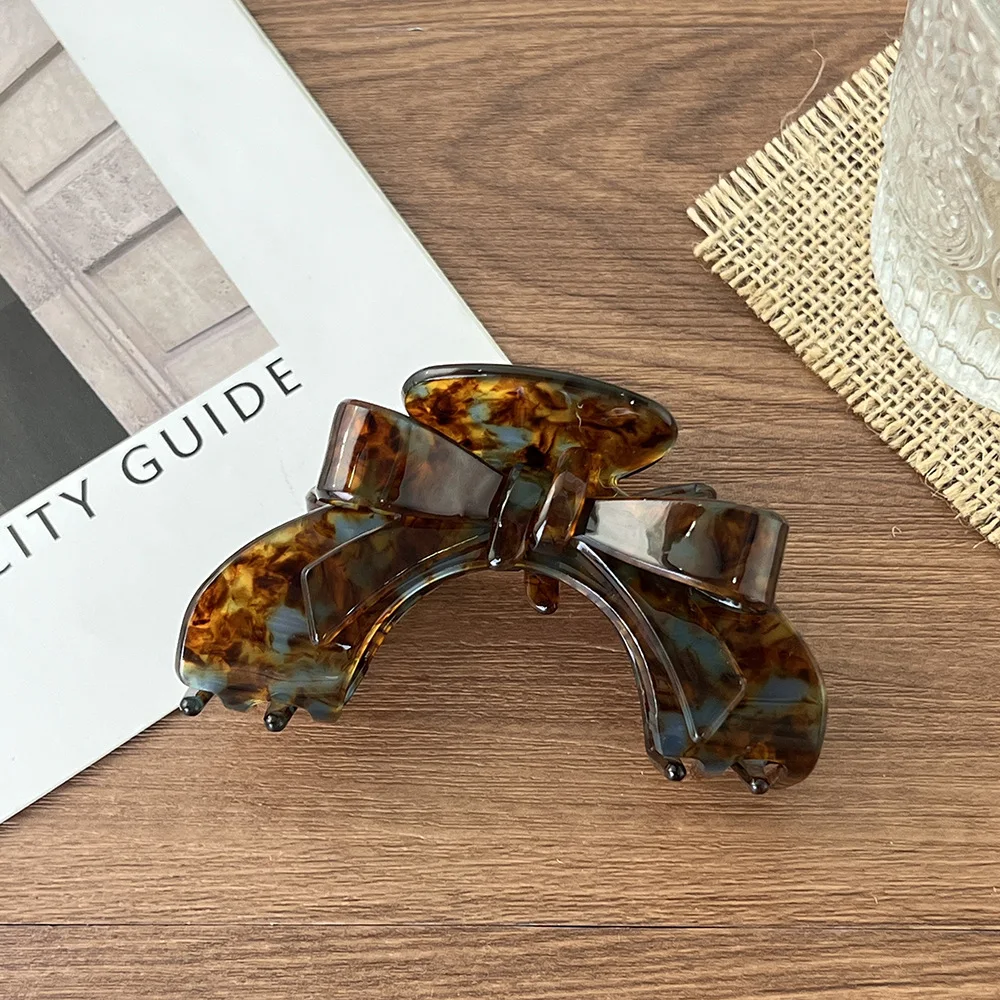1pc retro bogen bogen greifen clip temperament elegante acetat haarnadel headwear mode spule haar shark clip haar zubehör – Detail 5
