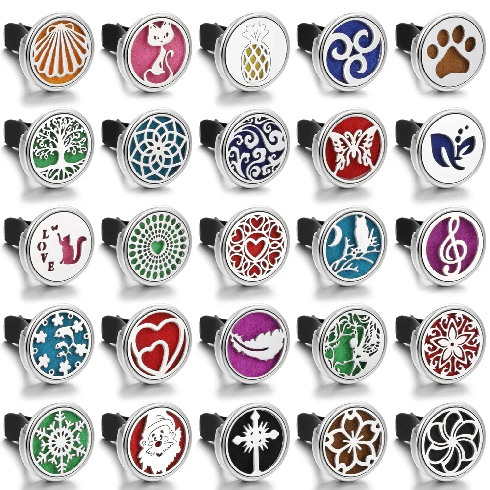 

10 шт., оптовая продажа, украшения для ароматерапии, искусственная нержавеющая сталь, 30 мм, освежитель воздуха для автомобиля, зажим для вентиляции