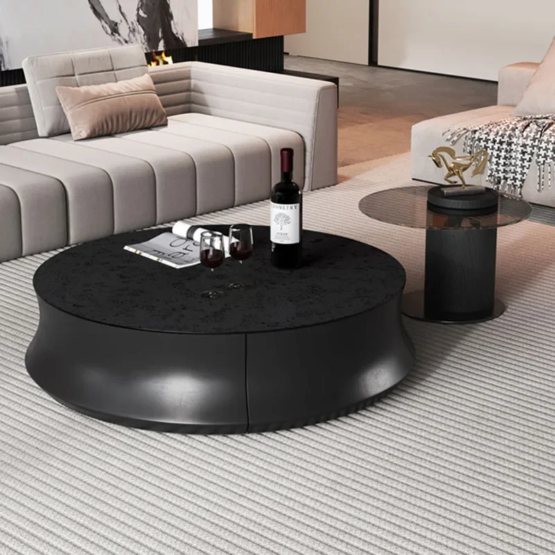 

Italian Minimalist Coffee Table Luxury Modern Round Aesthetic Side Table Unique Center Dinner Mesas Bajas Living Room Furniture