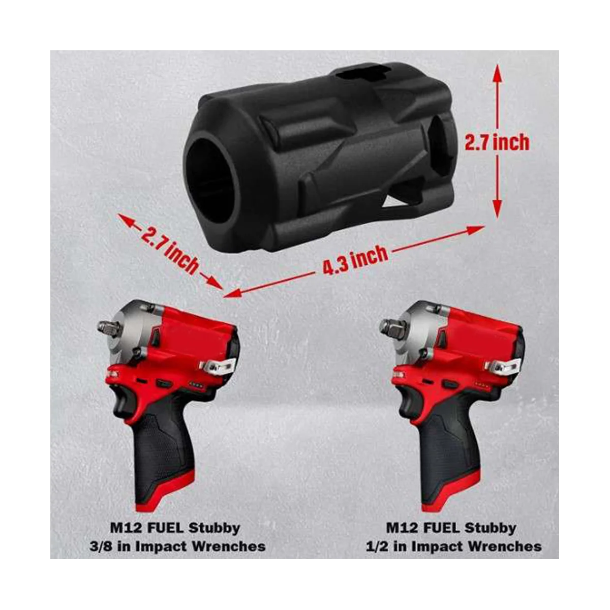The Tool Boot 49-16-2554 Only Fits for Milwaukee M12 FUEL Stubby 1/2 in and  3/8 in Impact Wrench 2555-20 2555P-20 Black - AliExpress
