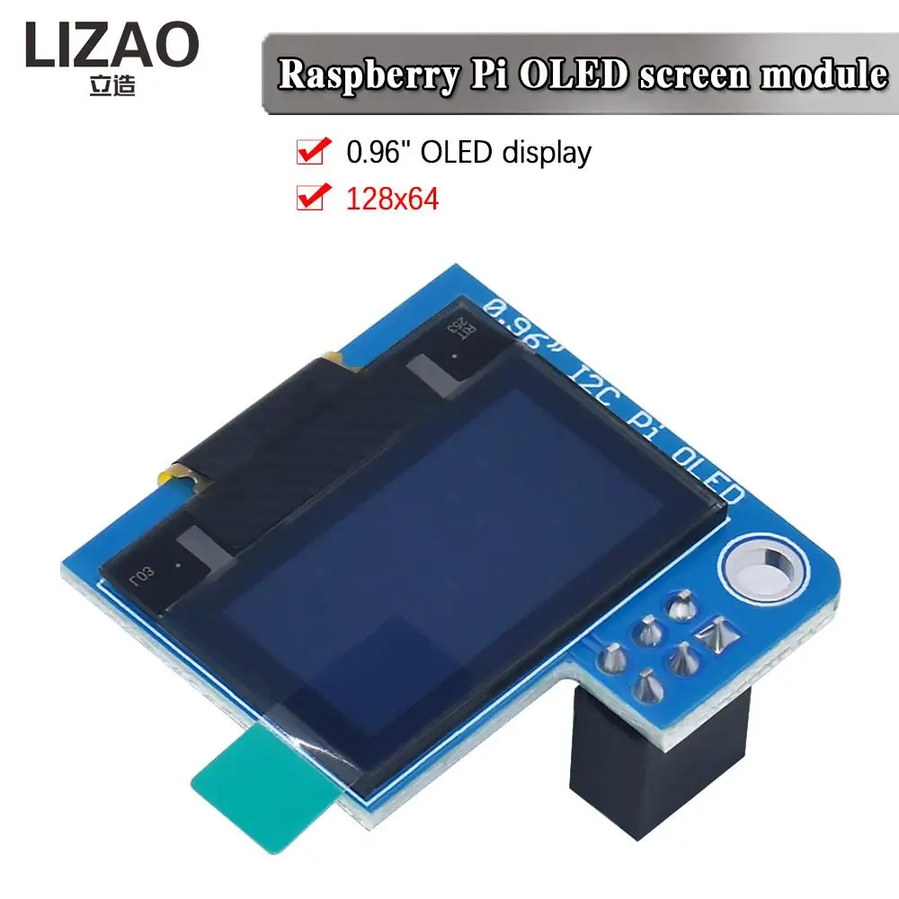 Raspberry P 0.96 Pollici Oled I2C Ssd1306 128X64 Modulo Display Schermo Blu Per Raspberry Pi 4B 3B Zero 2 W