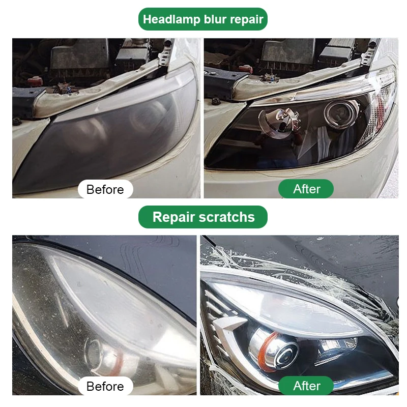 Car Headlight Restorer Kit Heavy Duty Repair Light Cleaner Headlight And  Taillight Polish Car Light Cleaner Restore Headlights - AliExpress