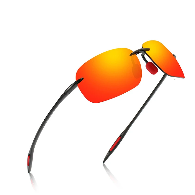 Lunettes de soleil polarisées ultra-légères TR90 sans monture colorées pour pêche et vacances UV400