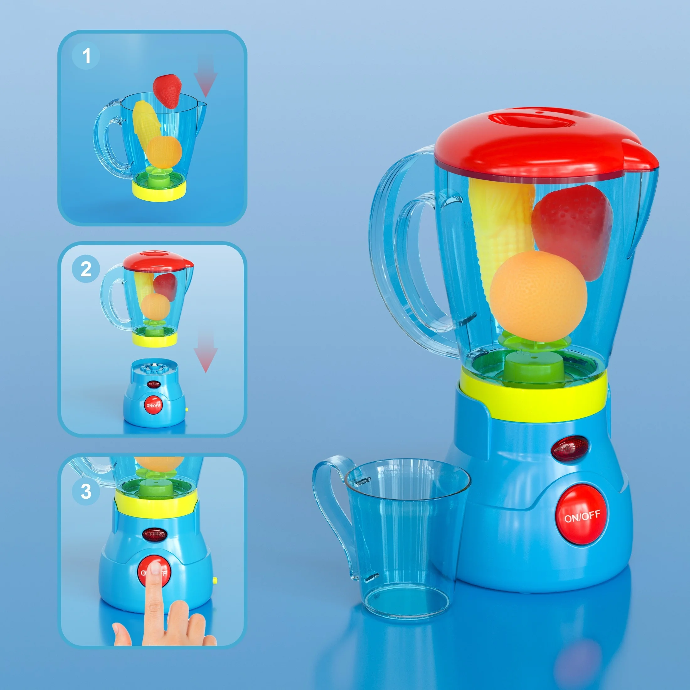 Kitchen Appliances Accessories Playhouse Toys Juicer Blender Toaster Pretend to Play Interactive Learning Games with Sound pretend kitchen toys,kitchen toys,educational toys