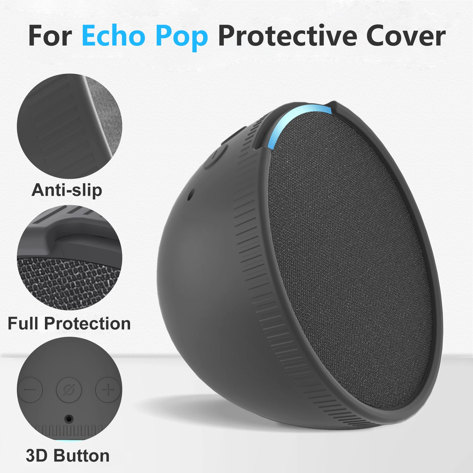 Custodia Protettiva In Silicone Per Accessori Per Altoparlanti Echo Pop Custodia Protettiva Antiurto Antiurto Impermeabile Per Altoparlanti