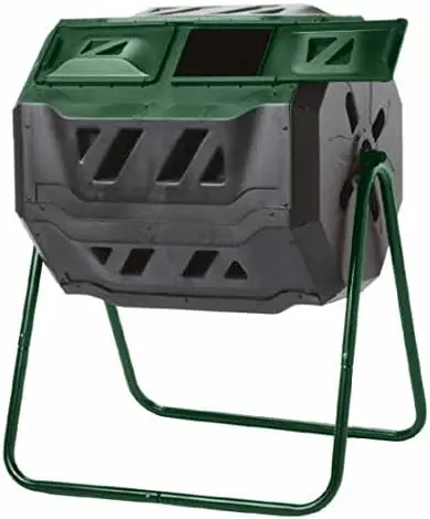 

Company Mr.Spin Compost Tumbler - 160 Liters / 43 Gallon, Dual Chamber Composter On Two-Leg Stand,Green/Black