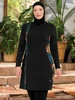 3PCS Thin Style Sporty Muslim Swimwear Burkini Femmes Women Modest Swimsuit Bathing Suit Hijab Top Pant (No built-in Bra)