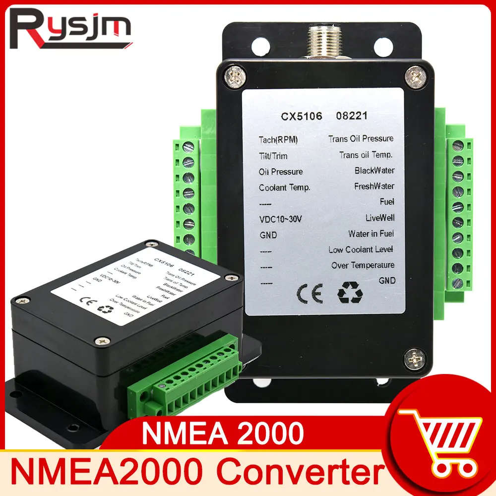 

HD NMEA 2000 Starter Kit Balck NMEA2000 Converter For Marine Boat Yacht Tank Gauge CX5106 CX5010 0.5 Meter Line Accessories Tool