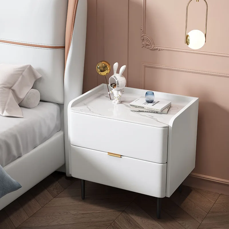 

Rustic Wooden Nightstands White Small Drawers Italian Design Bedroom Bedside Table Modern Storage Szafka Nocna Home Furniture