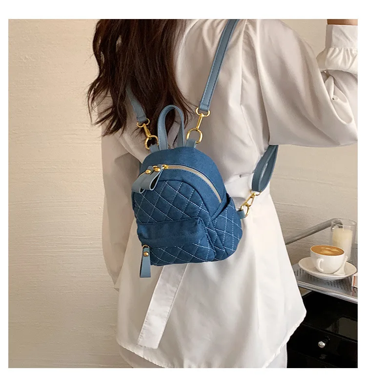 Fashion Mini Backpack Women Shoulder Bag for Teenage Girls Multi-Function Small Bagpack Ladies Travle Denim female Backpacks