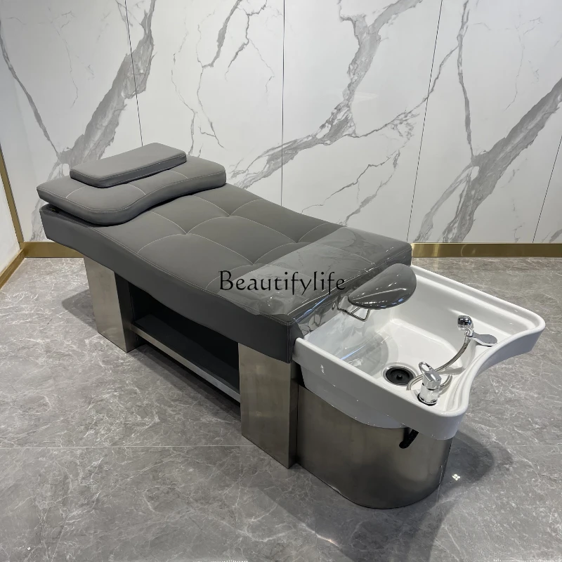 Barber Shop Thai Flat Lying Massage Shampoo Bed Ceramic Basin