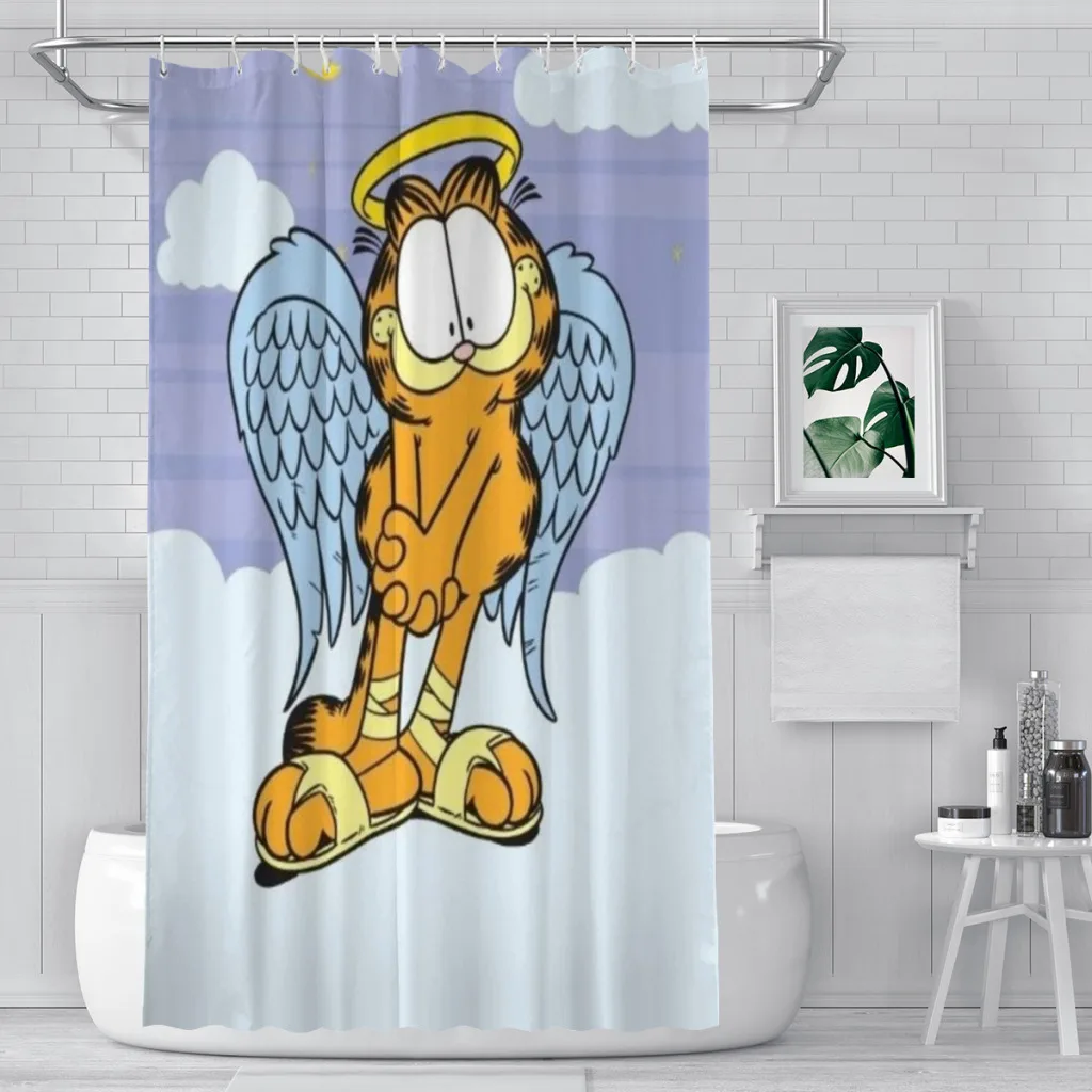

Classic Anime Funny Cat Shower Curtain for Bathroom Aesthetic Room Decoration