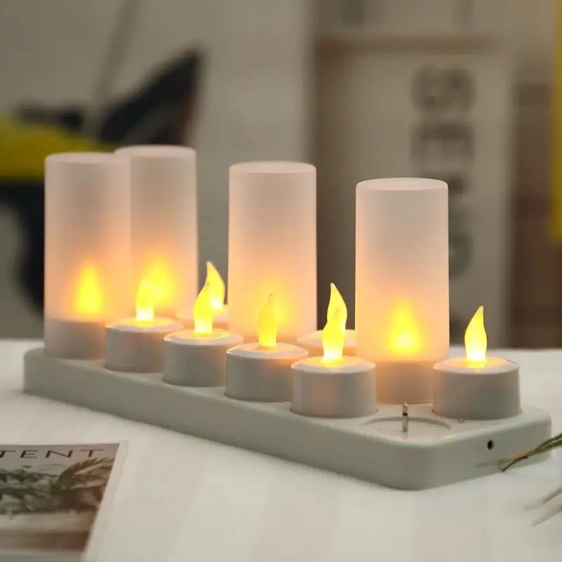 Shymery Velas Votivas Sin Llama Con Temporizador, White-12pcs | Envío Gratis