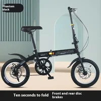 12 bicicletas pequeñas para ciclismo urbano, Mini bicicleta plegable para estudiantes masculinos y femeninos, frenos de disco de transmisión ultraligeros portátiles - Imagen 6